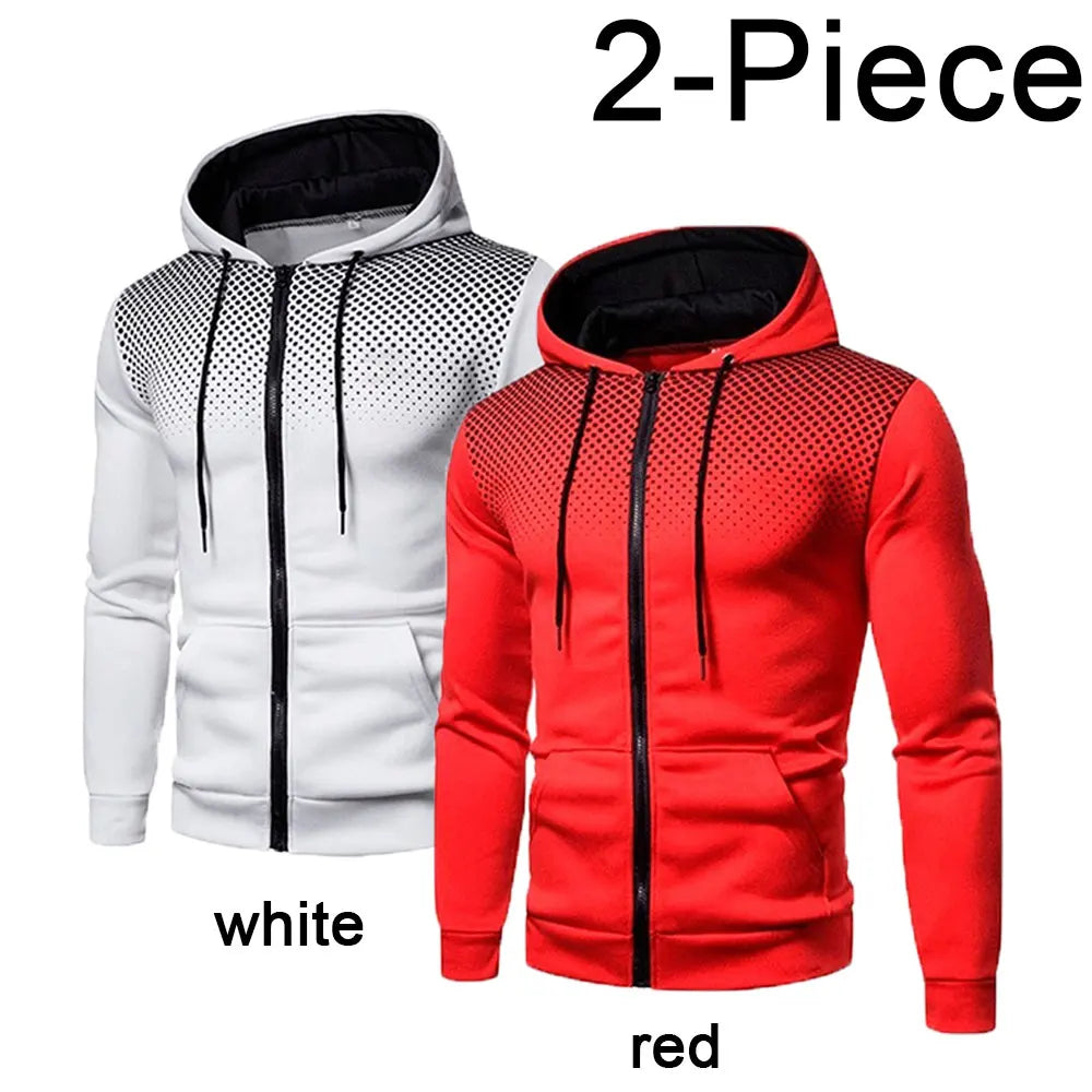 Ensemble Homme Polaire Couleur Unie Sweat Zippé + Pantalon + Bonnet Casual Sport Style Américain Européen Automne Hiver Confortable – Set 3 Pièces Premium | Mode Homme Sport Premium