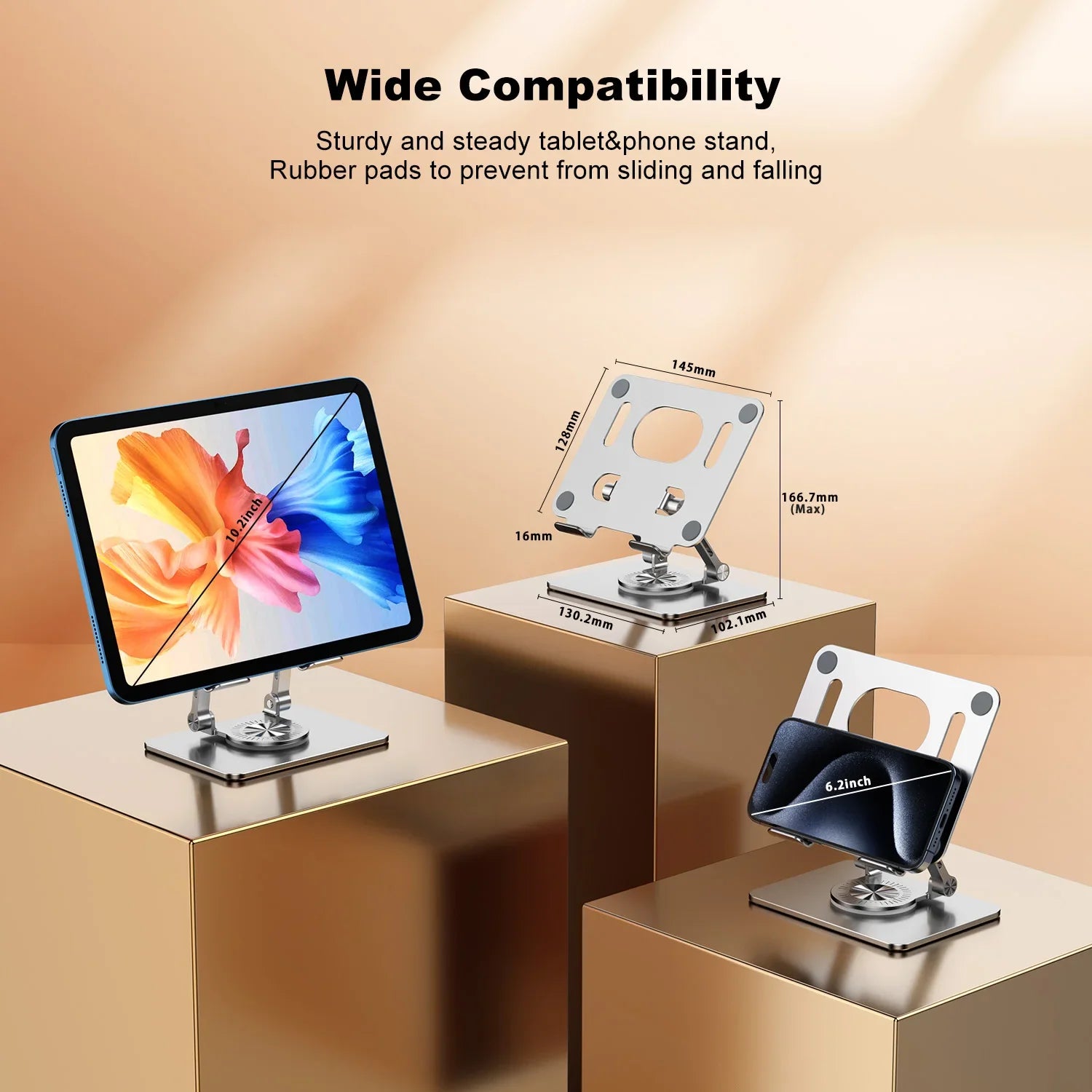 KOOTION Support Tablette 360° Pliable & Réglable – Compatible iPad Pro/Air/Mini & Laptop 5.8''-12''