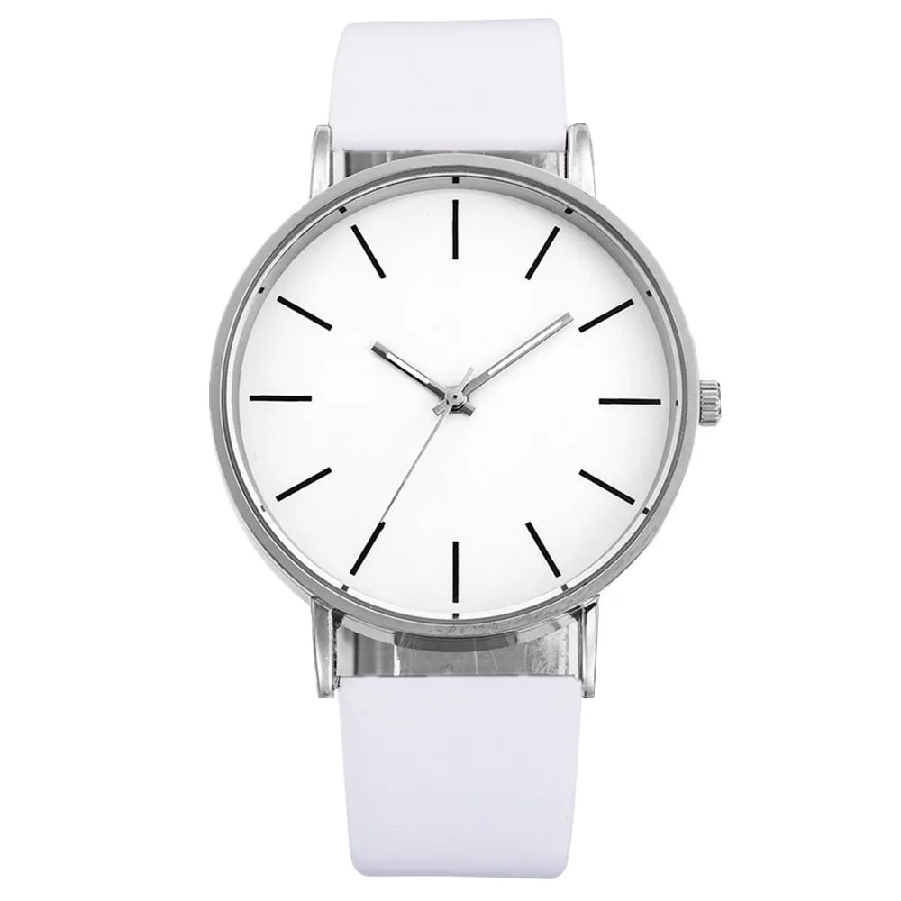 Montre Mixte Quartz Analogique Cadran Rond Bracelet Cuir – Luxe Fashion Casual Homme & Femme