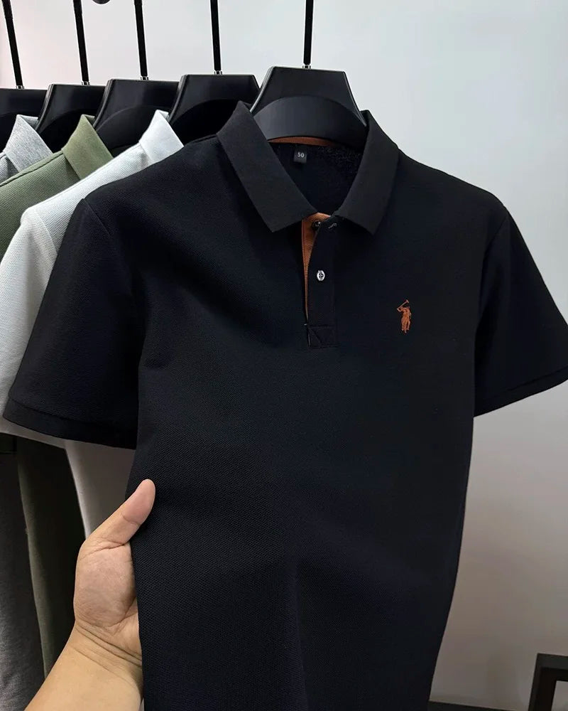 Polo Homme 100% Coton Manches Courtes Broderie Poney Élégant Golf Casual Été – Style Designer Premium | Mode Homme Luxe