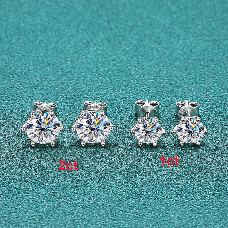 Puces Moissanite Vis Argent 925 Couleur D 6 Griffes – Éclat Diamant Éblouissant | Bijou Mariage & Fine Jewelry Femme | Cadeau Luxe