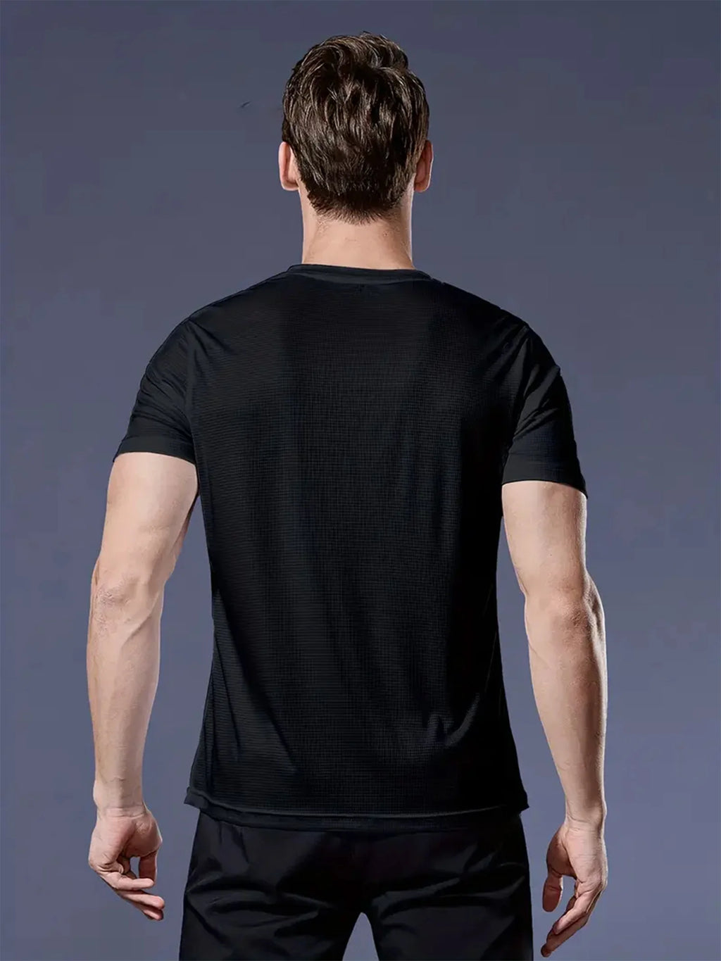 T-Shirt Sport Homme Ultra-Léger Séchage Rapide – Noir, Blanc & Gris | Carreaux Légers | Fitness, Gym & Running | Respirant