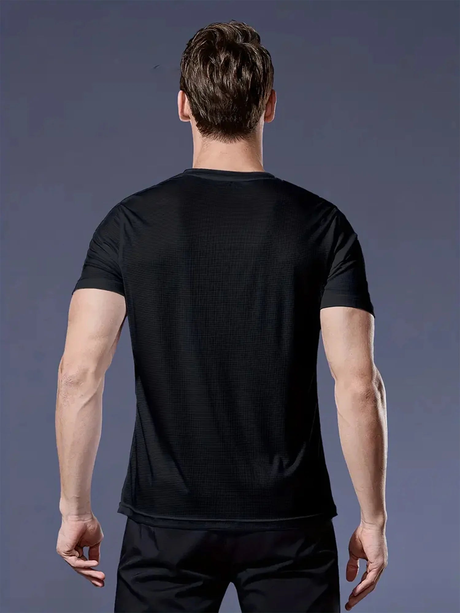 T-Shirt Sport Homme Ultra-Léger Séchage Rapide – Noir, Blanc & Gris | Carreaux Légers | Fitness, Gym & Running | Respirant