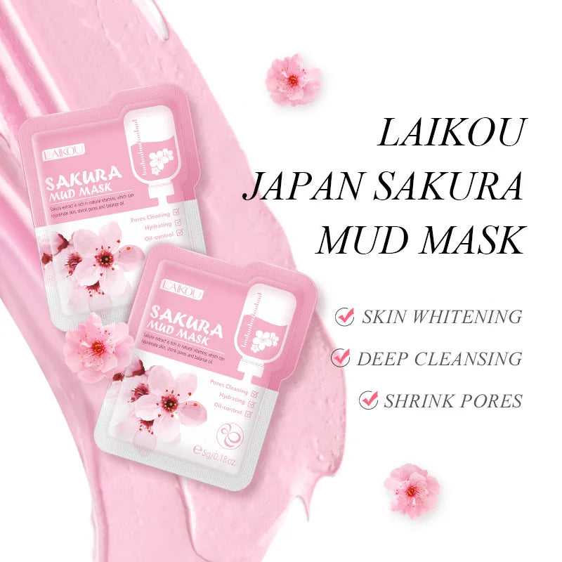 Kit Skincare Coréen LAIKOU Sakura – Nettoyant, Masque Yeux & Lèvres, Hydratation Intense | Routine Beauté K-Beauty Complète