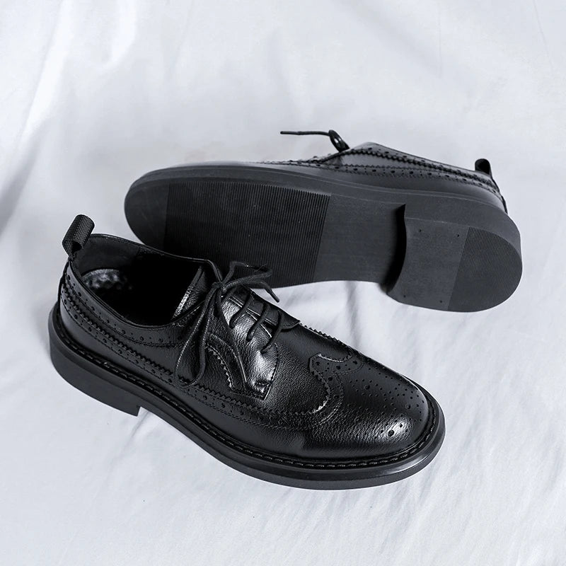 Brogues Oxfords Patent Leather Homme – Lacets Formal Noir Mariage Fête Dress Shoes