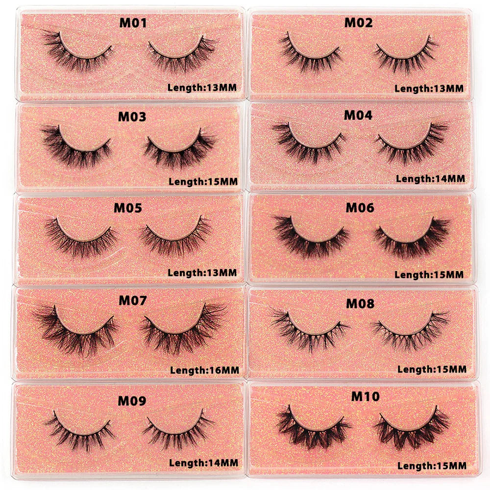 Faux Cils Naturels Courts Fluffy LEHUAMAO – Volume 12-15mm Wispy | Extension Cils Vison Maquillage