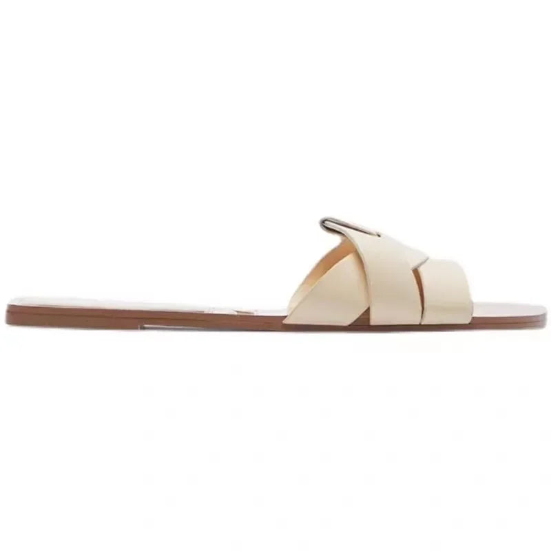 Mules Designer Couleur Unie Femme Été – Slippers Fashion Confortables Zapatos De Mujer