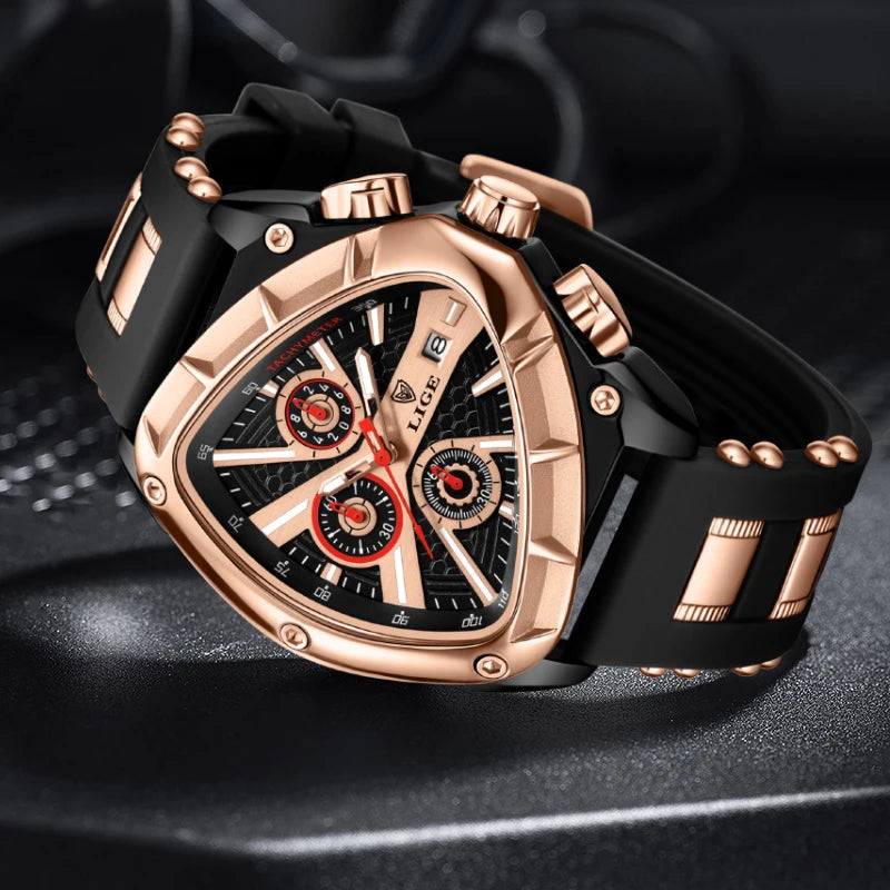 Montre Homme LIGE Chronographe Militaire Sport Armée Quartz Étanche Luxe Bracelet Tendance | Montre LIGE Chronographe Militaire Premium