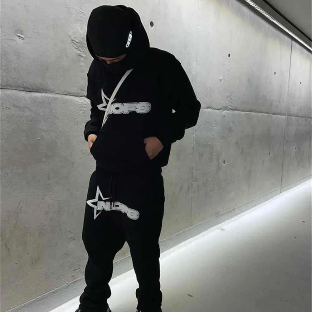 Sweat à Capuche Homme Y2K Harajuku Hip Hop Imprimé Lettres Loose Punk Rock Gothic Goth Streetwear Tendance Alternatif Urbain – Hoodie Y2K Premium Goth Streetwear | Mode Homme Y2K Alternatif Premium