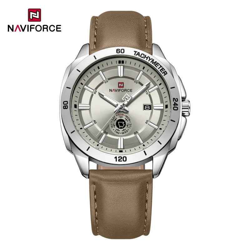 Montre Homme NAVIFORCE 2026 Quartz Cuir Sport Casual Jour Date – Élégante Fashion