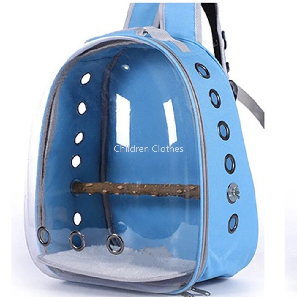 Sac Transport Perroquet & Oiseaux Backpack Acrylique – Perchoir, Mangeoire, Cage Portable | Perruche, Cocatièl & Lapin