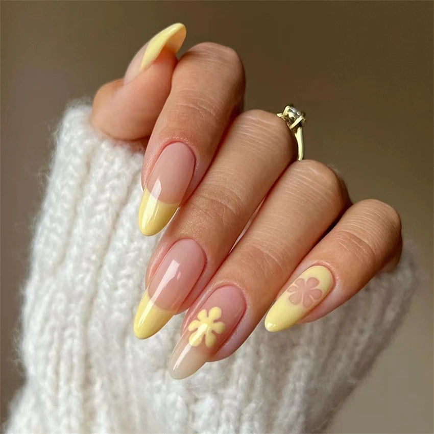24 Faux Ongles Ballerina & Coffin Amovibles – Manucure Prête à Porter, Forme Amande & Coffin | Décoration Ongles Femme & Fille