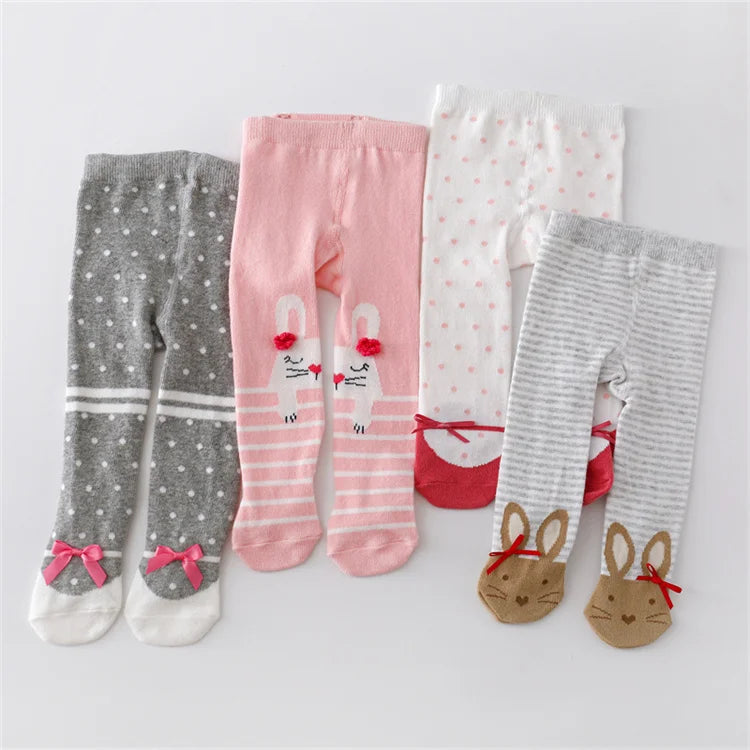 Collants Bébé Fille Coton Tricoté Imprimé – Bas Nourrisson Toddler Casual Printemps 0-12 Mois