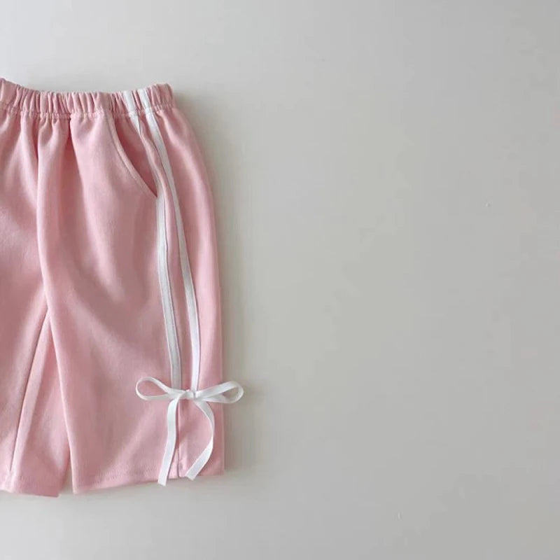 MILANCEL Mädchen-Set Hoodie mit Schleife + Hose 0-5 Jahre – Sportlicher Pullover Herbst 2-teilig