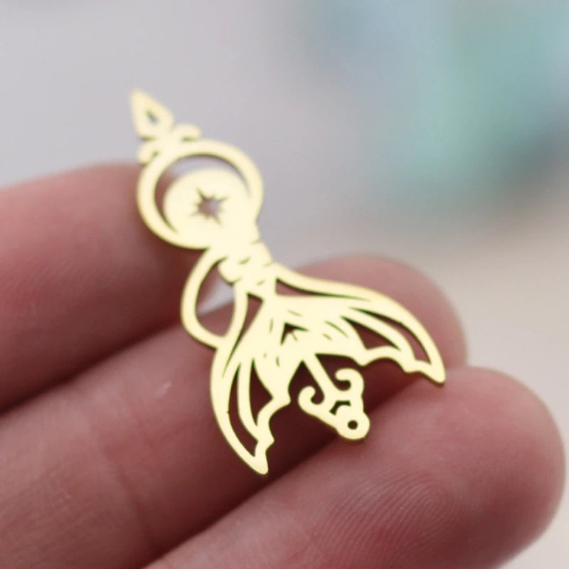 Lot 3 Breloques Animaux Acier Titane DIY – Renard, Lapin, Chat, Cygne, Dragon, Serpent & Plus | Pendentifs Bijoux Fait Main Bracelet & Collier