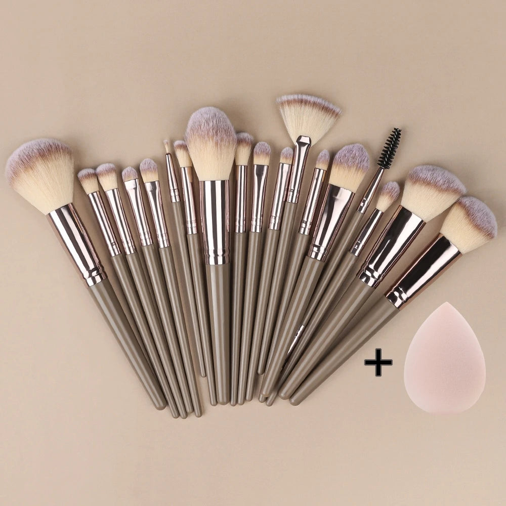 Set Pinceaux Maquillage Professionnel 1 à 20 Pcs – Blush, Highlighter, Fond de Teint & Fard | Ultra-Doux Femme