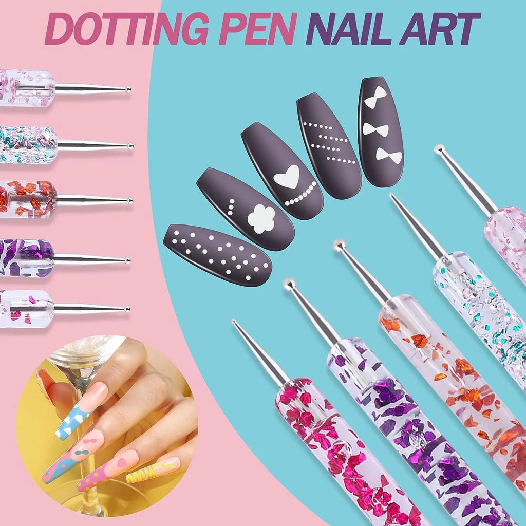 Set Pinceaux Nail Art Professionnel – Acrylique UV Gel Dessin & Dotting | Outils Manucure & Maquillage
