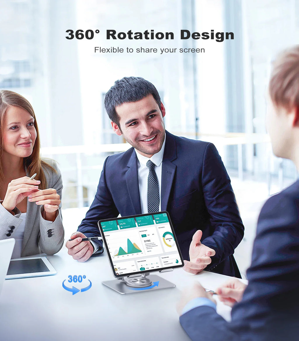 KOOTION Support Tablette 360° Pliable & Réglable – Compatible iPad Pro/Air/Mini & Laptop 5.8''-12''