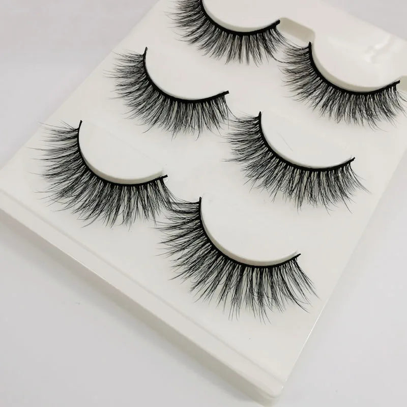 Lot 3 Paires Faux Cils 3D Vison SHIDISHANGPIN – 27 Styles Fluffy Wispy Épais | Cils Faux Faits Main Maquillage Yeux