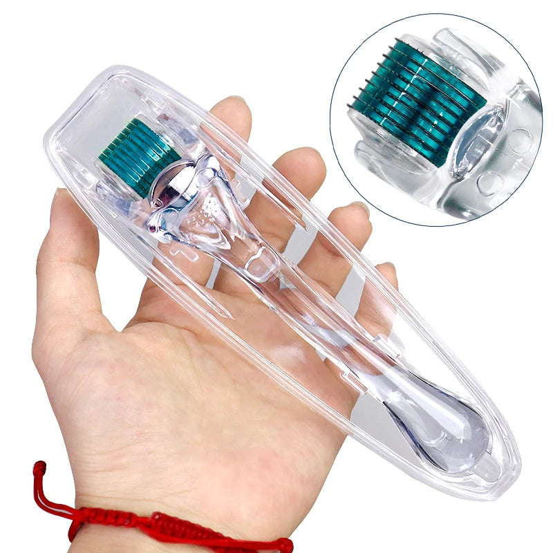 Derma Roller Professionnel 540 Aiguilles – Croissance Cheveux & Barbe, Soin Visage & Corps | 0.2mm 0.25mm 0.3mm