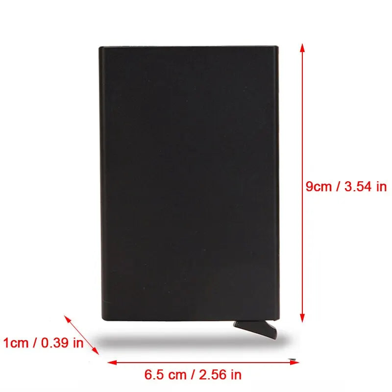 Portefeuille Homme RFID Slim Minimaliste – Porte-Cartes Métal Pop-Up Anti-Piratage