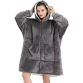 Hoodie Couverture Oversize Zip Avant – Polaire Deluxe Manches Confortables Poche Profonde Hiver