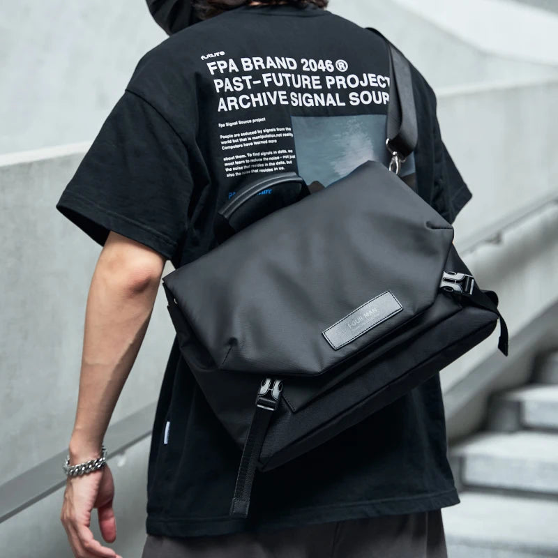Sac Messenger Homme Laptop Imperméable – Sacoche Business Crossbody Grande Capacité Vélo École