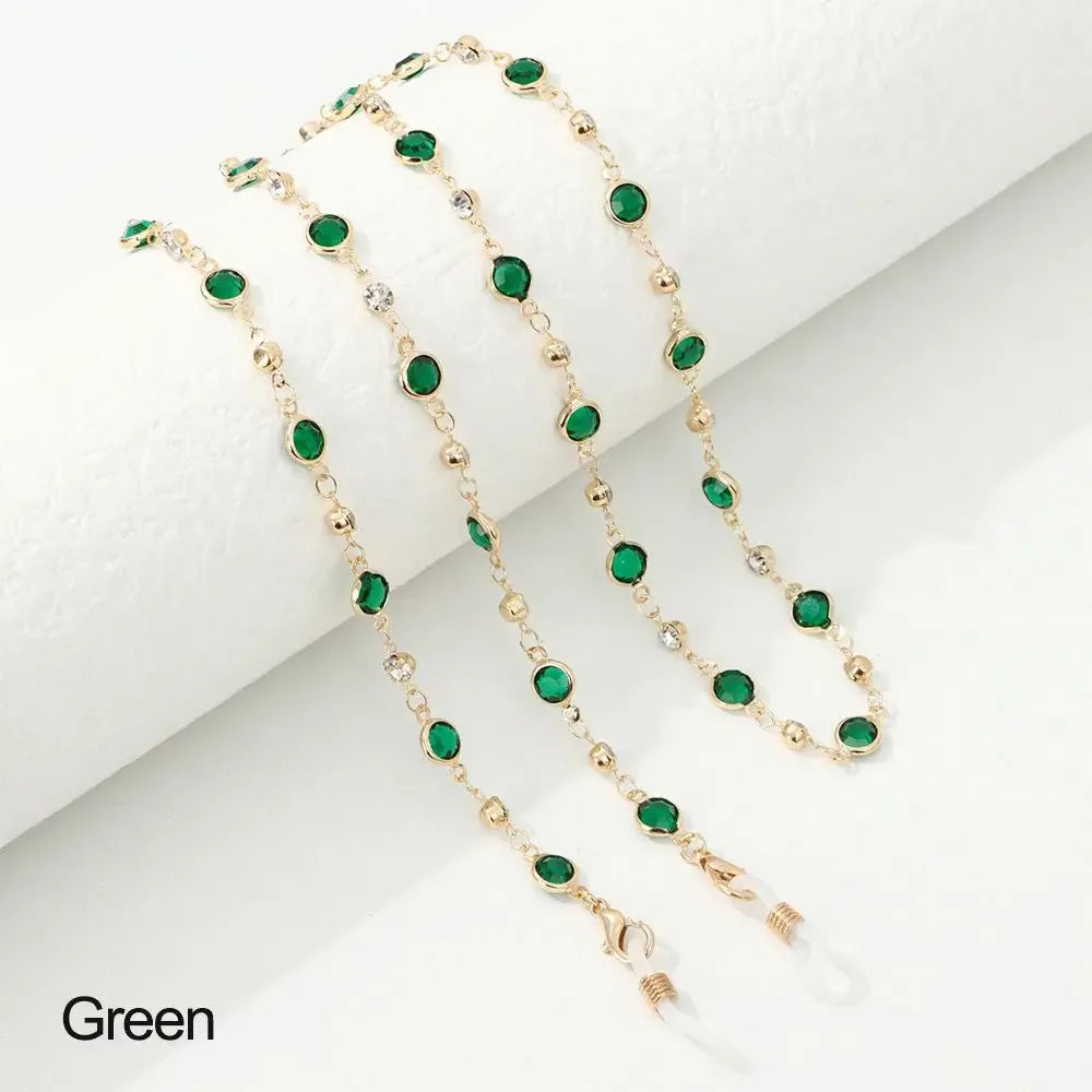 Chaîne de Lunettes Cristal Colorée – Cordon Lunettes de Soleil & Collier Tendance | Accessoire Femme