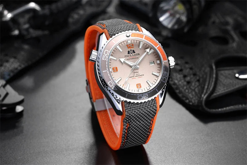 Herrenarmbanduhr Automatik Mechanisch Luxus – Gummiarmband Leuchtend Wasserdicht Kalender