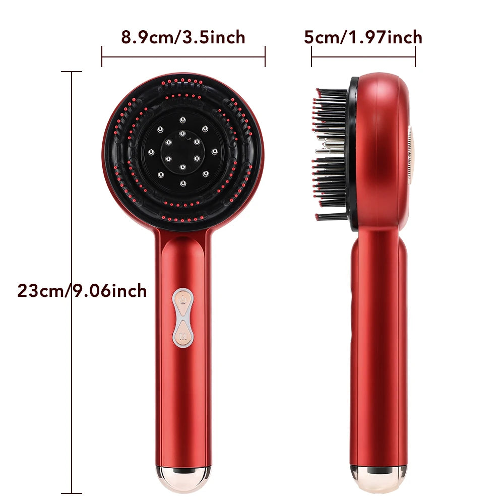 Peigne Masseur Cuir Chevelu Électrique - Luminothérapie Rouge & Bleue, Micro-Courant & Anti-Chute