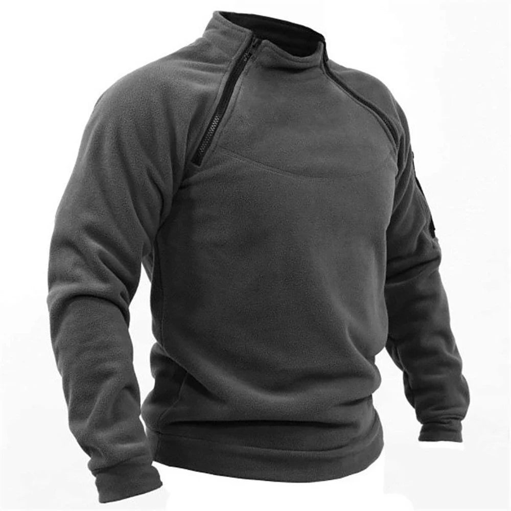 Veste Polaire Tactique Homme Outdoor Zippée Coupe-Vent Thermique Chaud Randonnée Sweatshirt Automne Hiver | Veste Polaire Tactique Outdoor Premium