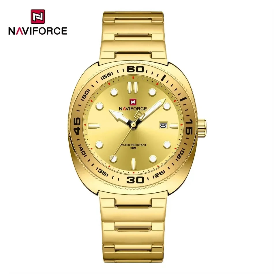 Montre Homme NAVIFORCE Sport Luxe Acier Inoxydable Quartz Date Étanche 30M – Fashion Tendance