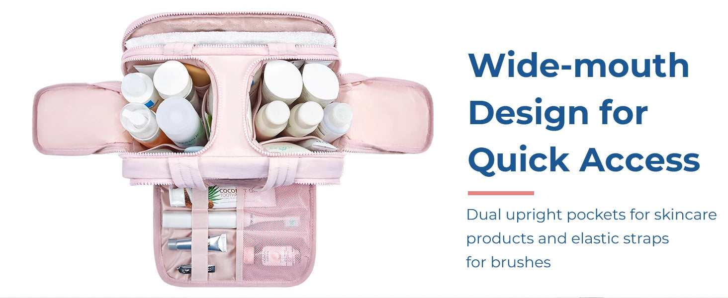 Sac Toilette Voyage BAGSMART – Grande Capacité | Trousse Cosmétique avec Poignée