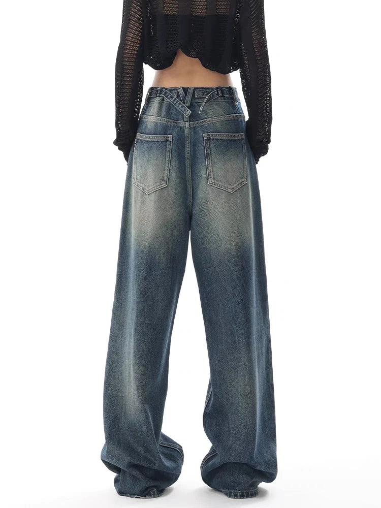 Jean Baggy Femme Taille Haute Boutons Vintage Style Américain Slim Casual Automne – Duomofu | Jean Chic Décontracté Mode