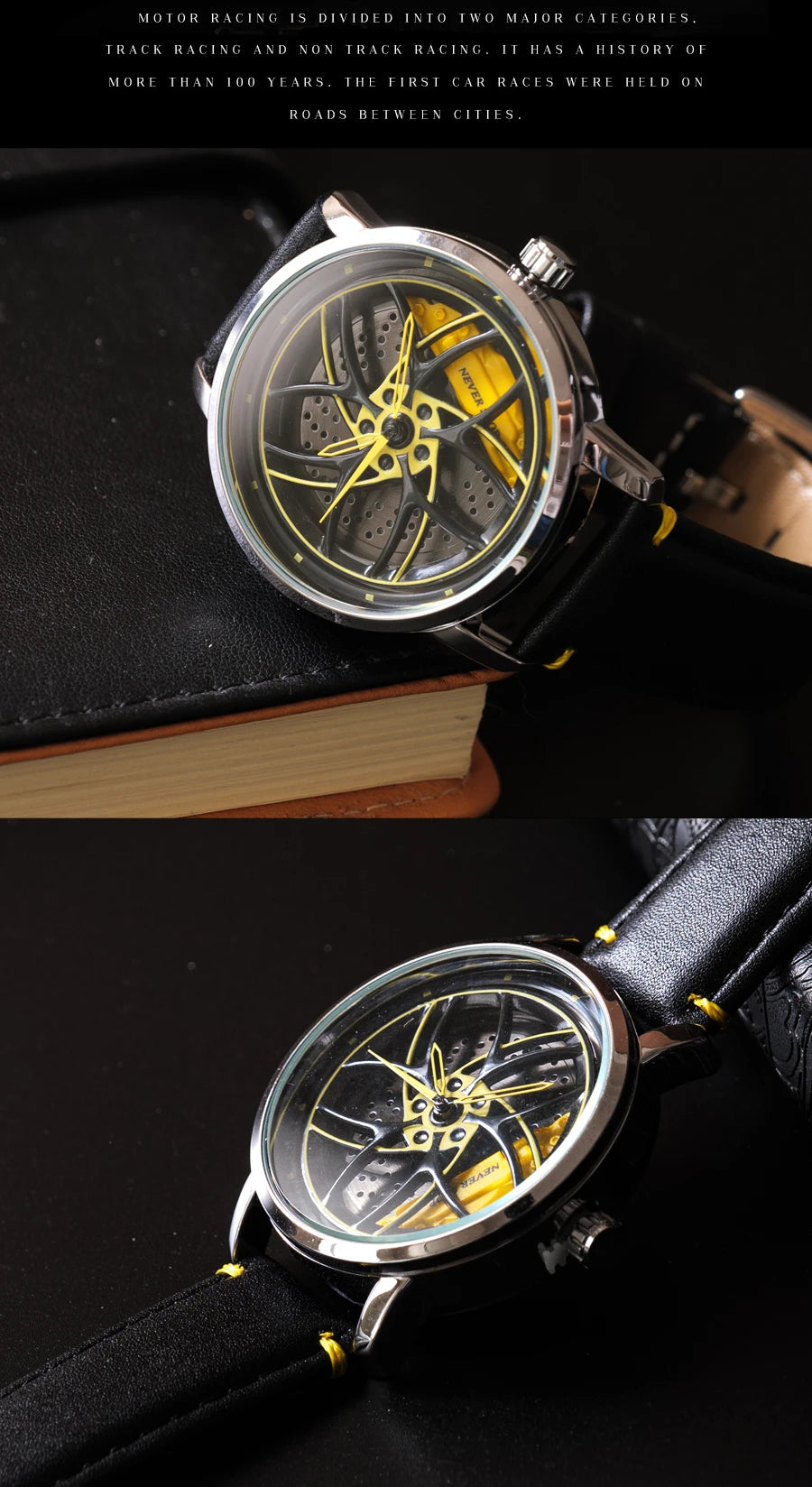 Montre Homme UTHAI CQ323 Squelette Roue Tournante Quartz – Design Unique Cool Cadeau