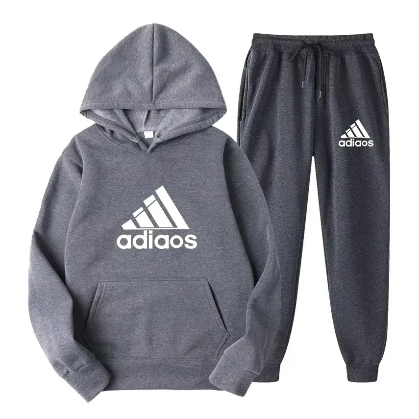 Ensemble Sport 2 Pièces Unisexe Automne Hiver – Sweat Capuche + Jogging Chaud Confortable Fitness Loisir | Mode Sportswear