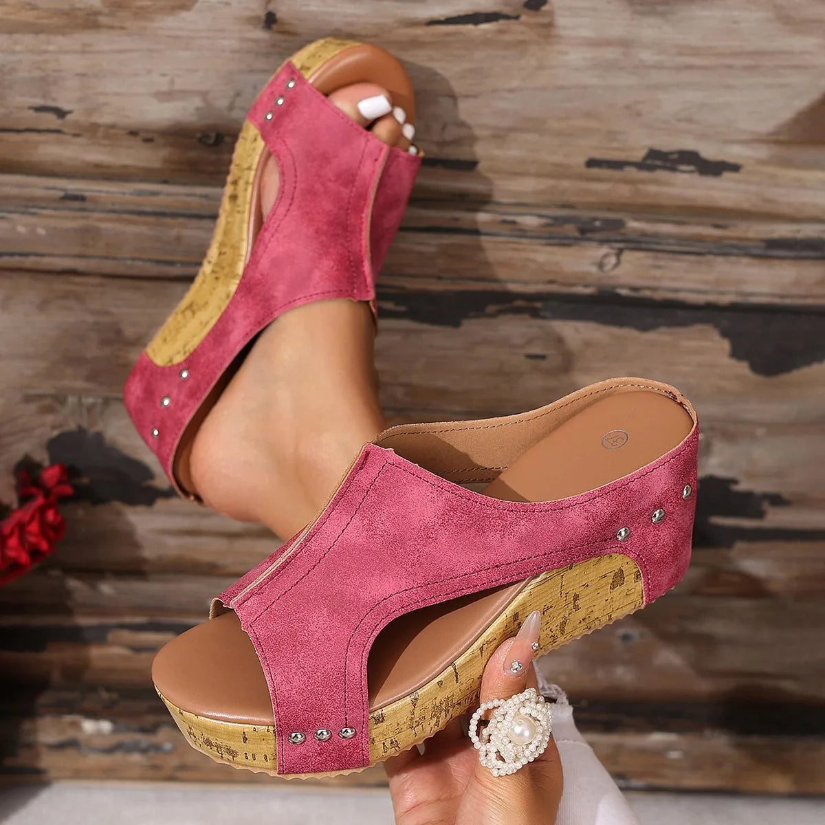 Sandales Clogs Talon Épais Rehaussantes Femme 2025 – Plage Slides Été Outdoor