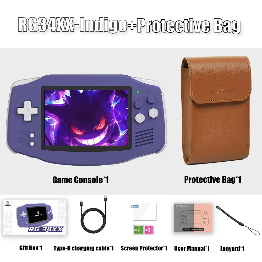 ANBERNIC RG34XX Console de Jeu Portable Rétro – Écran IPS 3.4'' HD | Linux, WiFi, Bluetooth, PSP