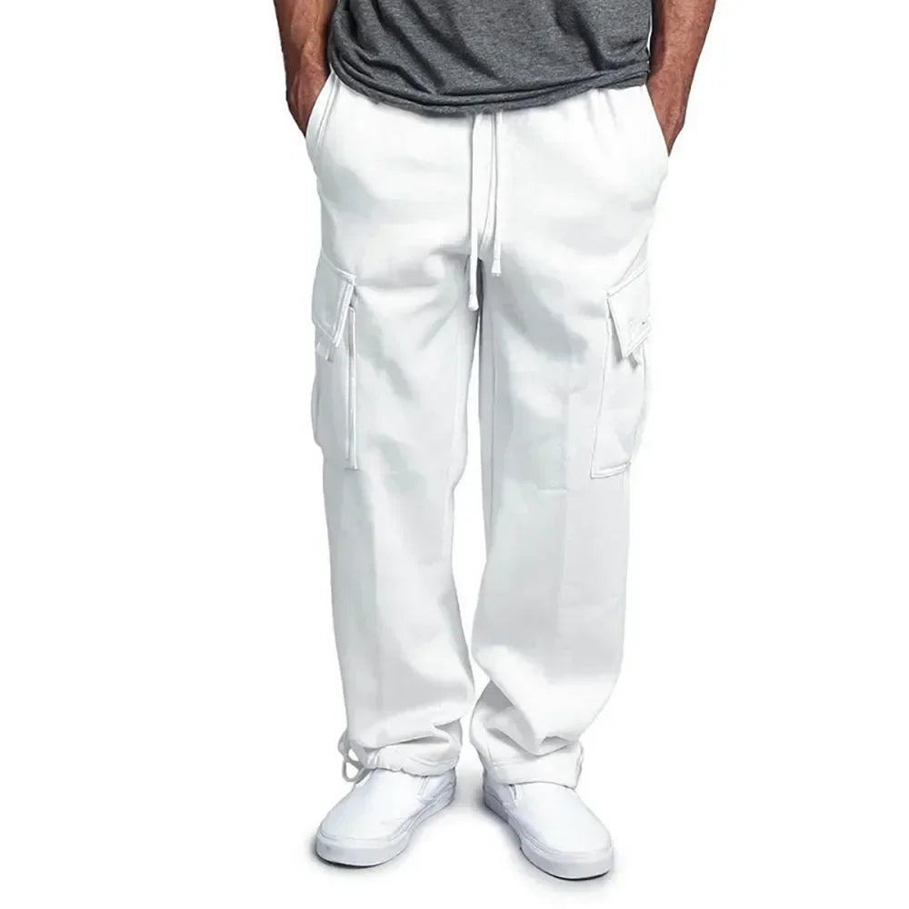 Pantalon Cargo Homme Polaire Loose – Multi-Poches Jogging Hip Hop Streetwear Automne Hiver | Mode Homme Premium