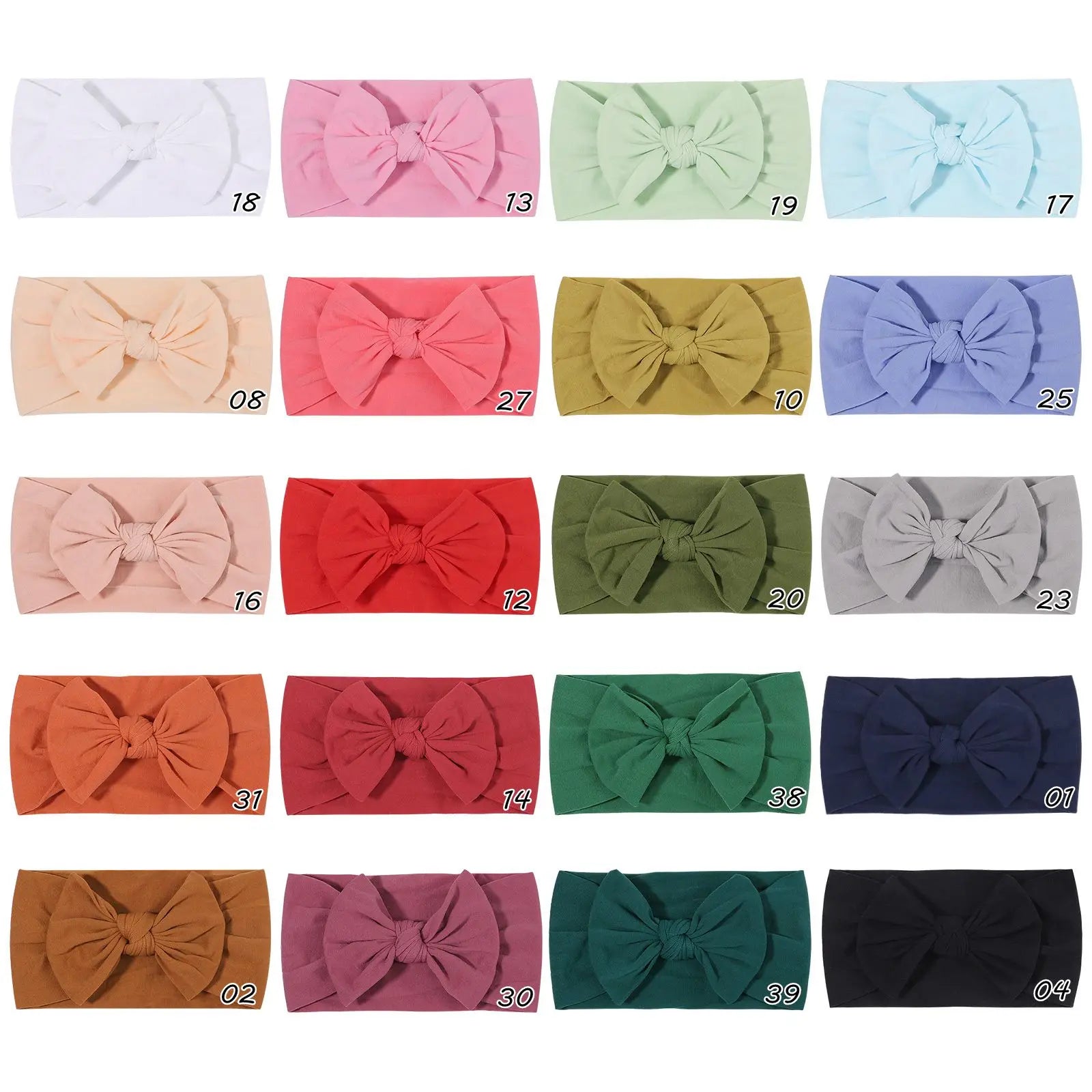 Bandeau Nœud Bébé Fille Élastique Large – Turban Headband Accessoire Cheveux 48 Couleurs