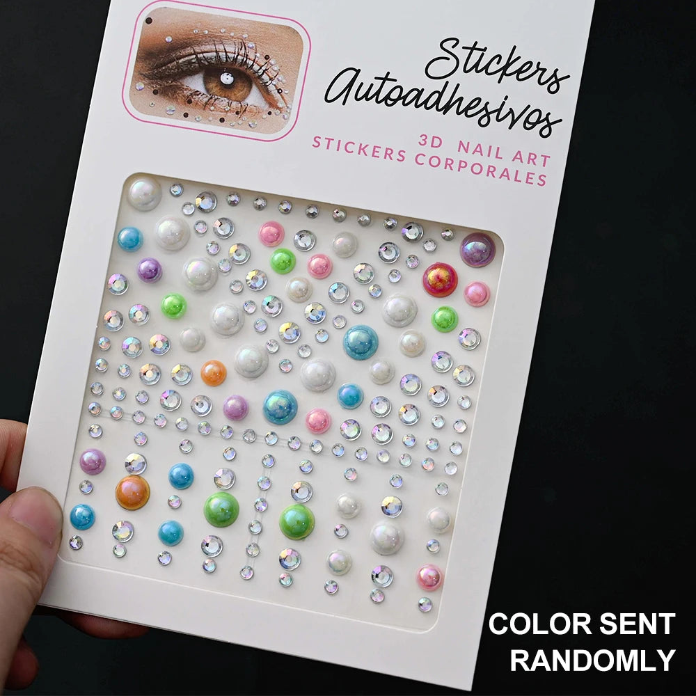900 Strass Perle Visage 3/4/5mm – Stickers Autoadhésifs Waterproof | Bijoux Maquillage Mariage & Fête
