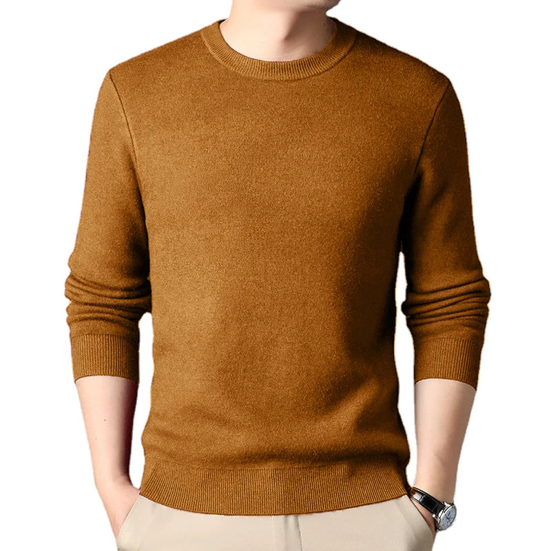 Pull Homme Hiver Tricot Uni Casual Confortable Vintage Oversize Col Rond Automne Sweatshirt Chaud – Sweater Mode Tendance | Mode Homme Premium