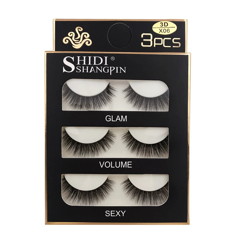 Lot 3 Paires Faux Cils 3D Vison SHIDISHANGPIN – 27 Styles Fluffy Wispy Épais | Cils Faux Faits Main Maquillage Yeux