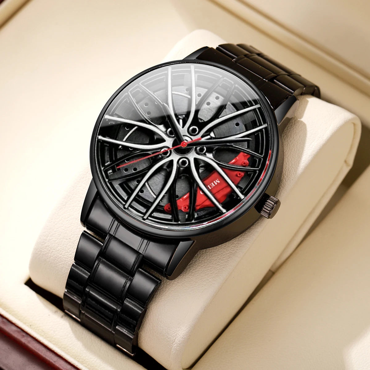 Montre Homme Sport Roue 3D Auto – Bracelet Acier Inoxydable Business Fashion