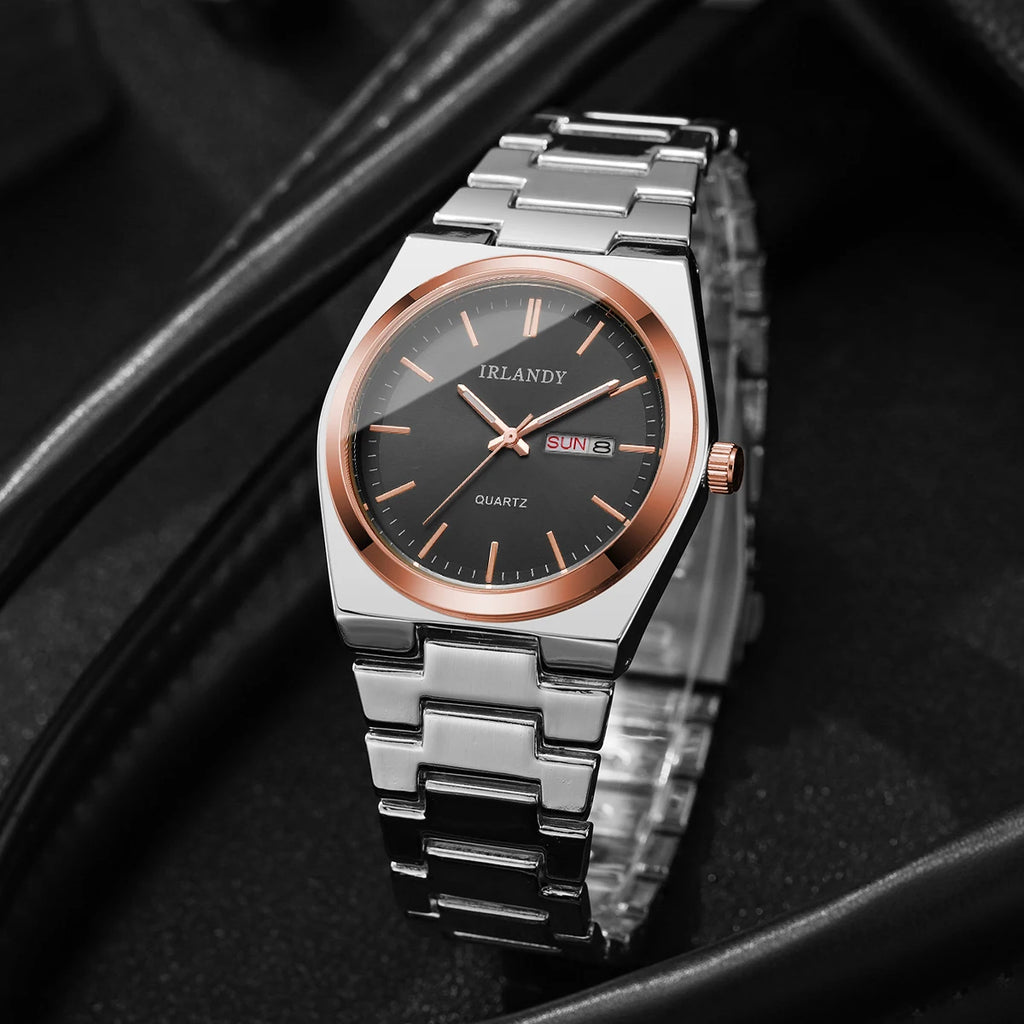 Montre Homme Luxe Business Quartz Calendrier – Élégante Fashion Casual