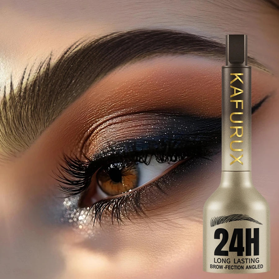 Crayon Sourcils 3D Dye Waterproof – 3 Couleurs Noir, Brun & Naturel | Grande Brosse Anti-Transfert