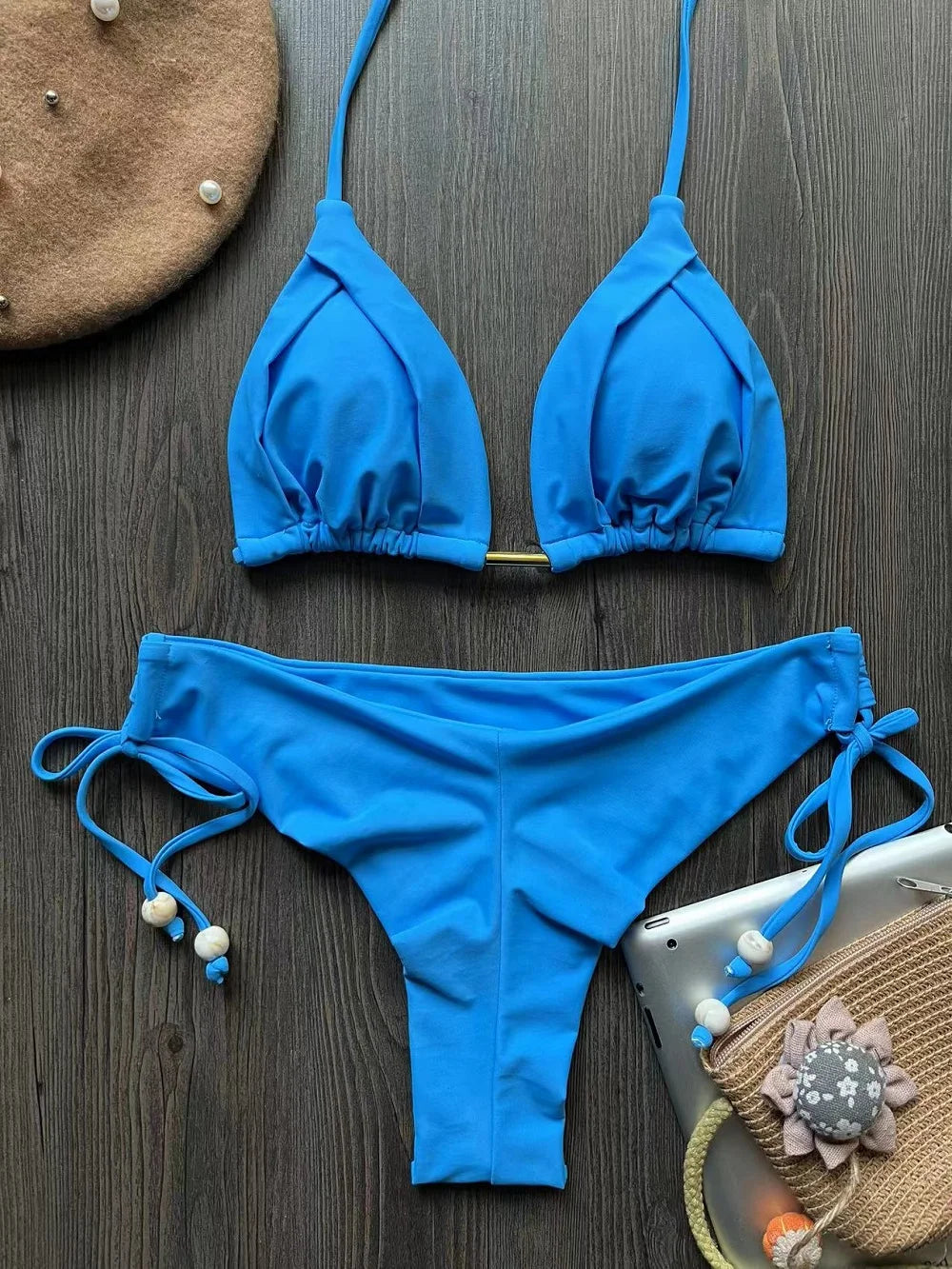 Bikini Femme Triangle Brésilien Push-Up – 13 Coloris | Maillot de Bain 2 Pièces Sexy Plage Été