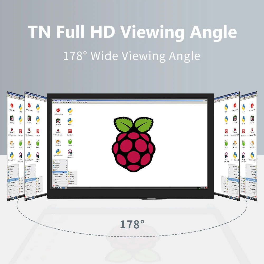 Écran Portable 7" HD Tactile 1024x600 avec Boitier – Compatible Raspberry Pi 4/3B+/3B/2B, BB Black & Banana Pi | Moniteur DIY