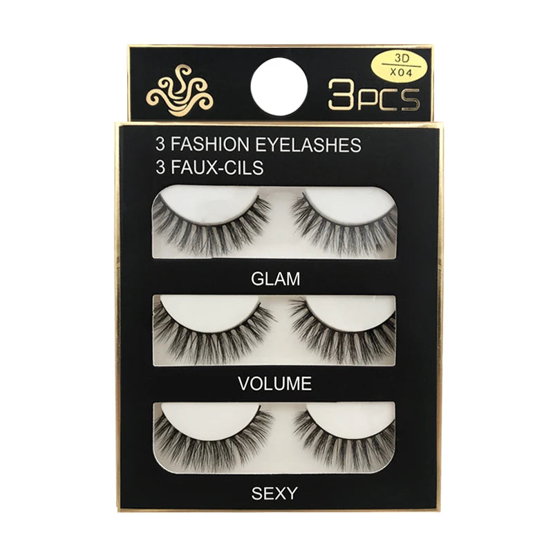 Lot 3 Paires Faux Cils 3D Vison SHIDISHANGPIN – 27 Styles Fluffy Wispy Épais | Cils Faux Faits Main Maquillage Yeux