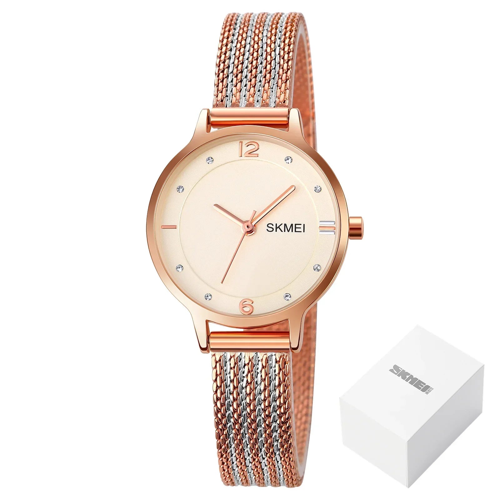 Montre Femme SKMEI 1874 Quartz Japonais Bracelet Acier Inoxydable – Fashion Luxe Élégante